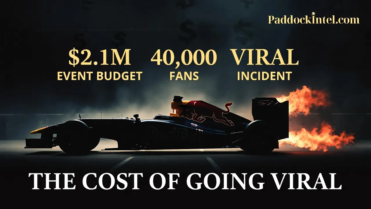 Yuki Tsunoda's Red Bull RB7 catches fire during San Francisco Showrun 2026 — a $2M marketing event turned viral crisis