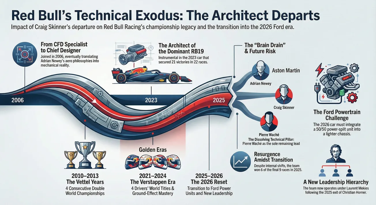 Red Bull’s Technical Reset: Craig Skinner Exits Amidst the 2026 Power Unit Transition